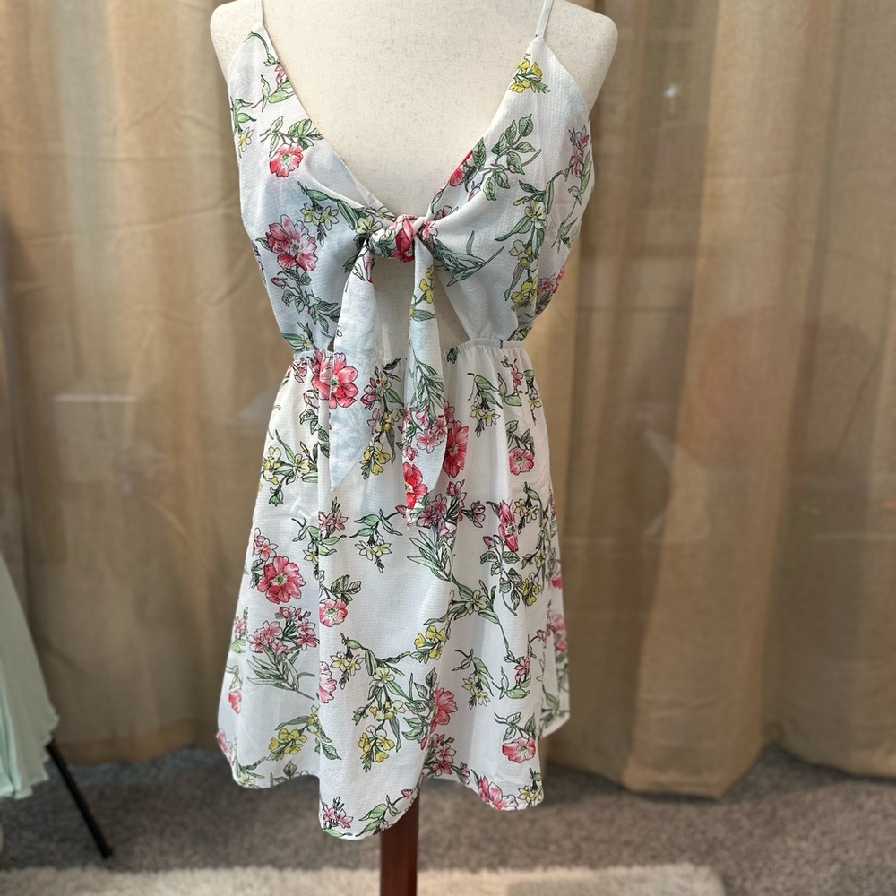 Floral Tie-Front Dress